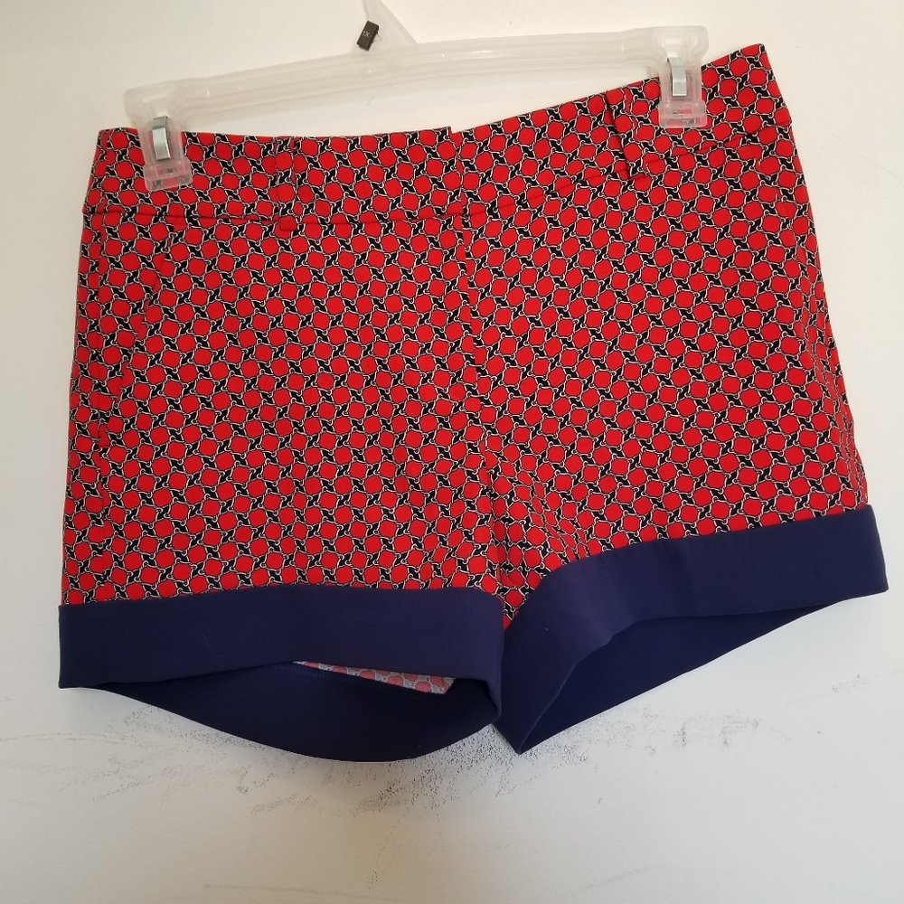 Ann Taylor Women's Petite 6P Red Blue Diamond Shorts